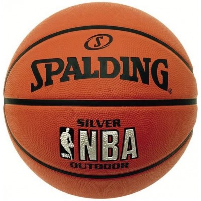 Мяч баскетбольный №6 SPALDING NBA SILVER с логотипом NBA 83015 Оранжевый